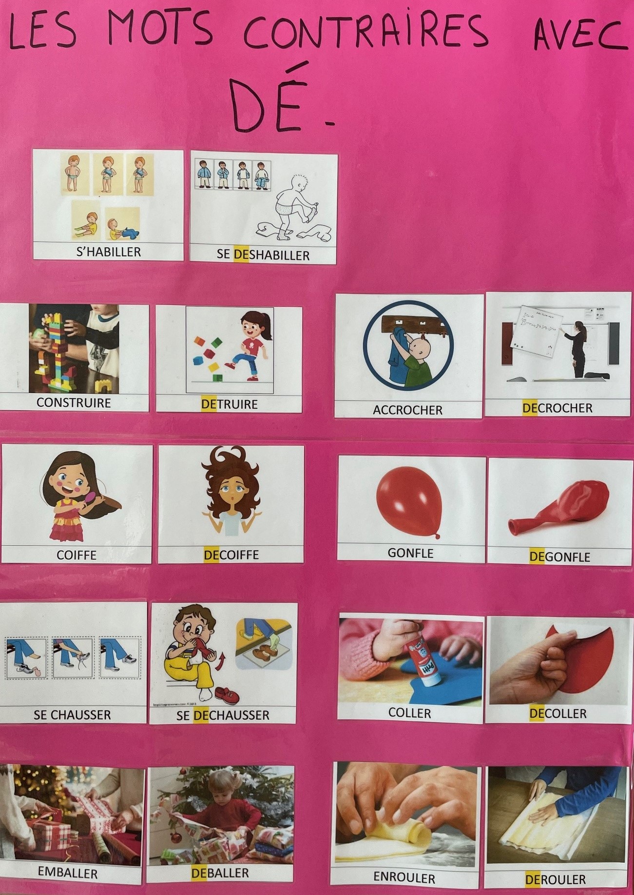 Travail sur la morphologie des mots en classe de GS dédoublée